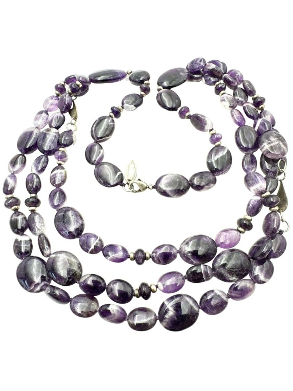 Designer Womens Necklace Sterling Silver Amethyst Statement 171 Grams